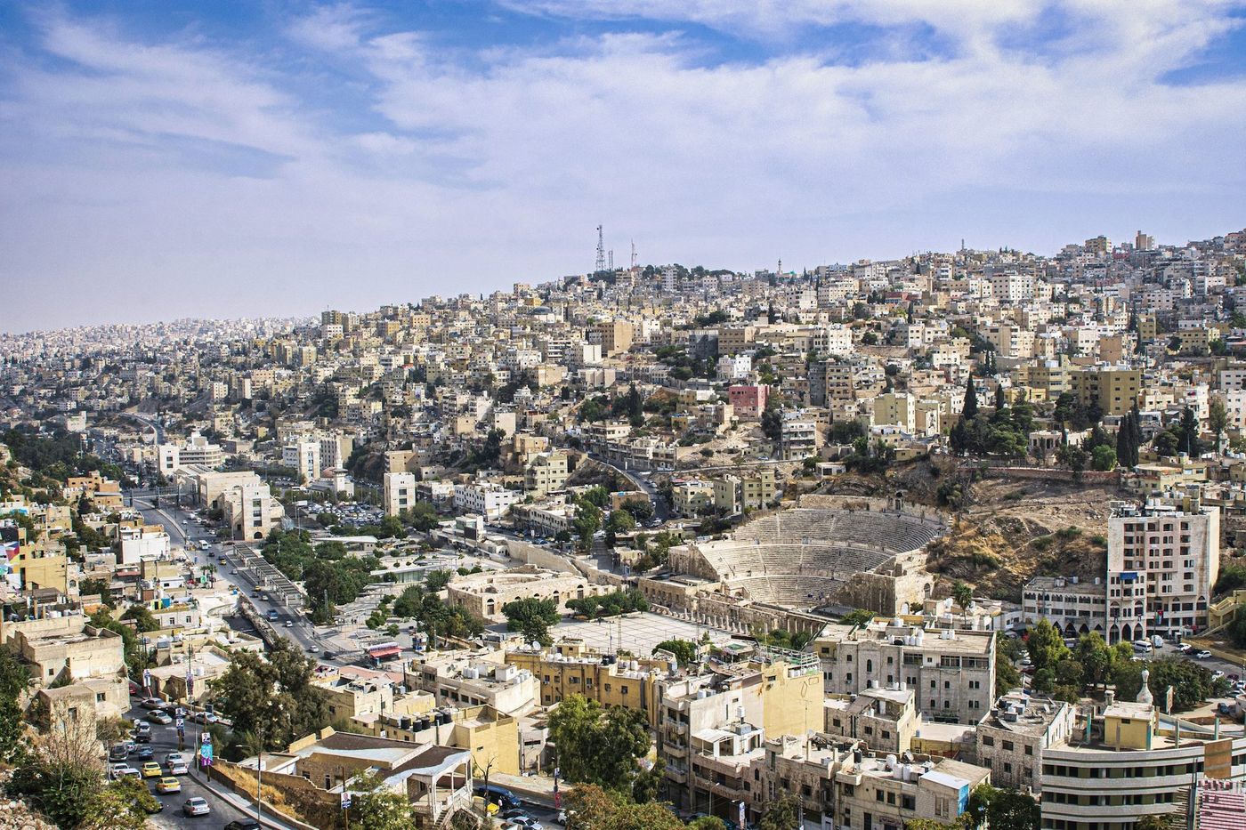 Amman spreading across its hills