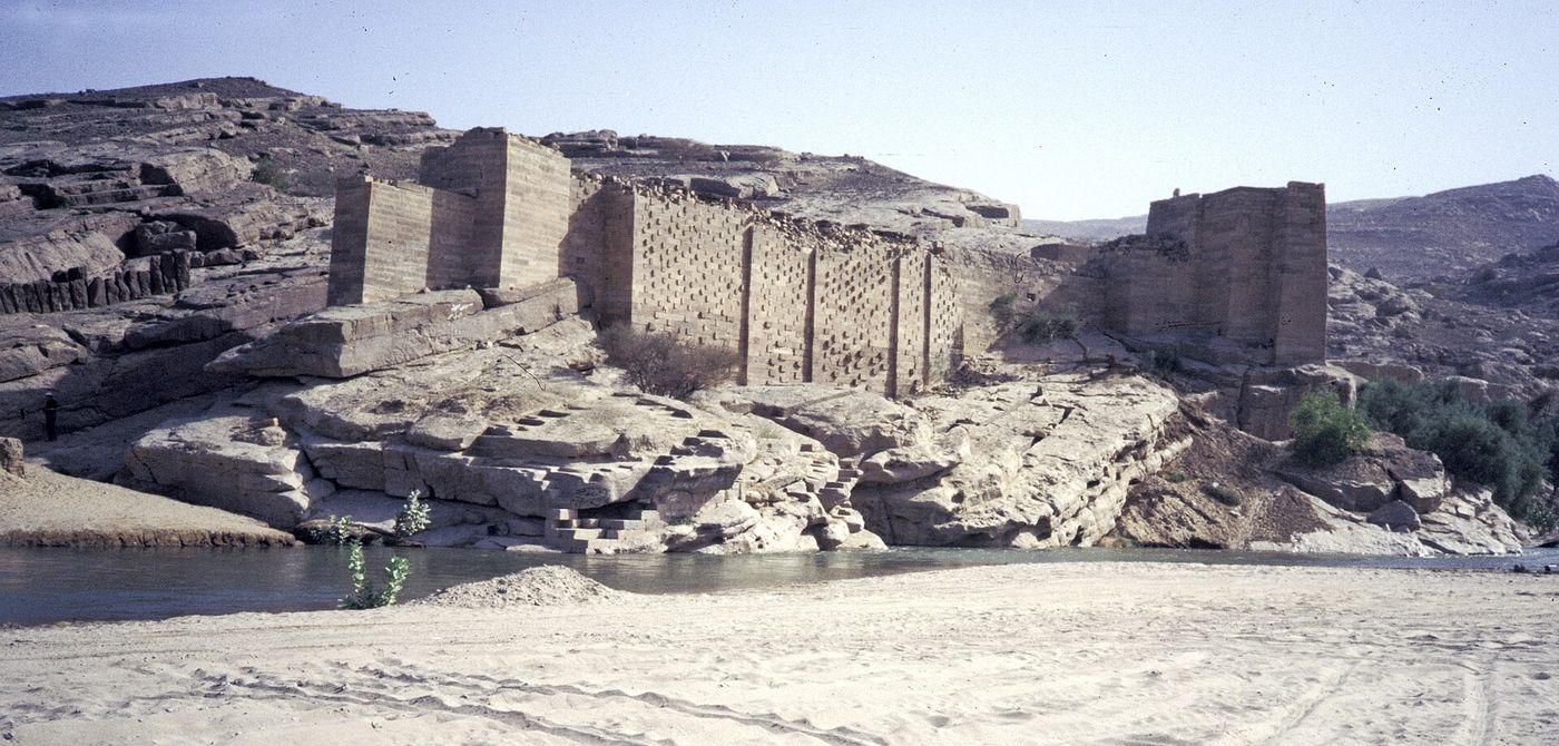 The remains of the Great Dam of Marib in eastern Yemen